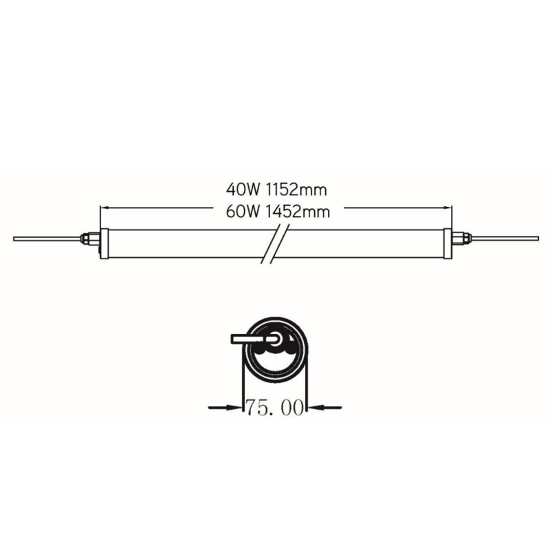 Integratech Protect 1.5m IP69K PMMA UGR19 EM 3h 4W Hängelampe