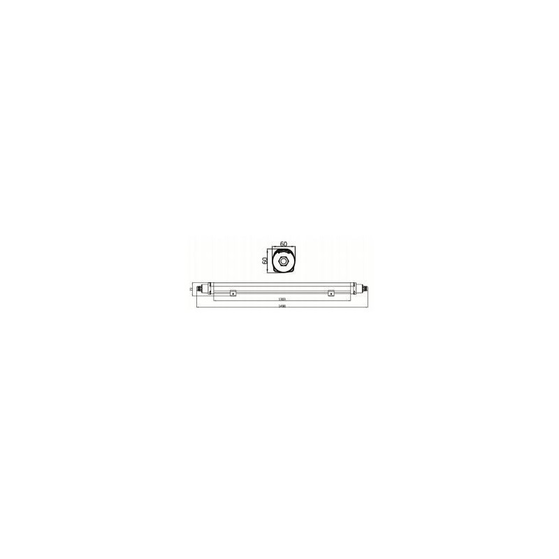 Integratech Speedy basic 150cm 60W IP65 IK10 3x2,5mm² Deckenlampe