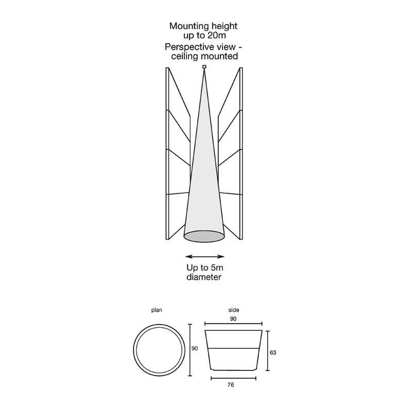 Integratech PIR opbouw IP20 narrow beam Integraconnect Deckenlampe
