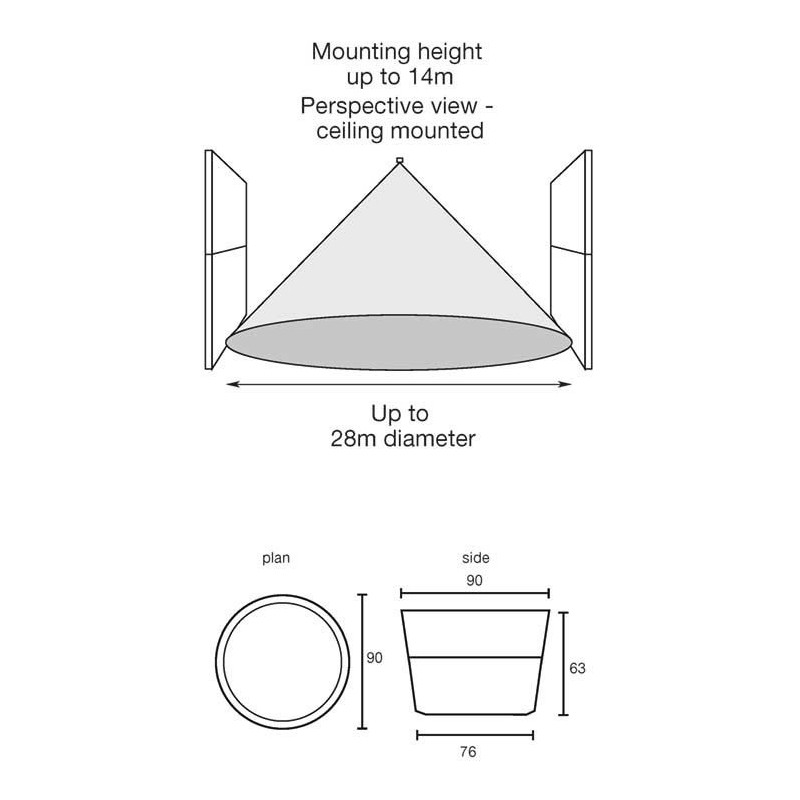 Integratech PIR opbouw IP20 wide beam Integraconnect Deckenlampe