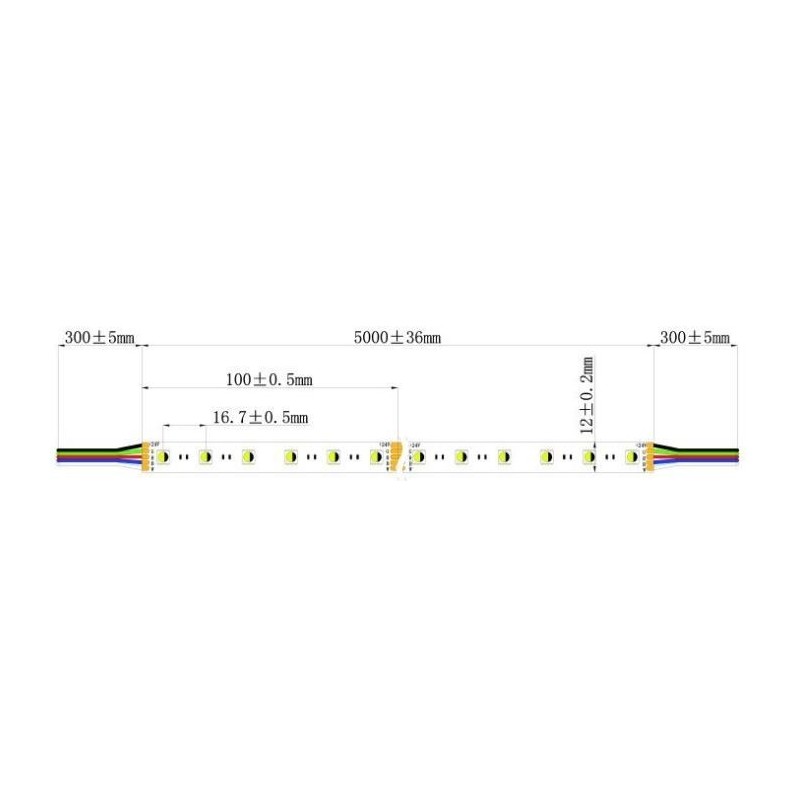 Integratech LED strip 60LED/m 5050 24V IP20 RGB+W 5m