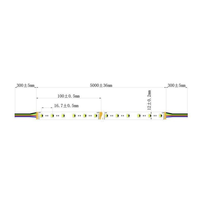 Integratech LED strip 60LED/m 5050 24V IP67 RGB+W 5m