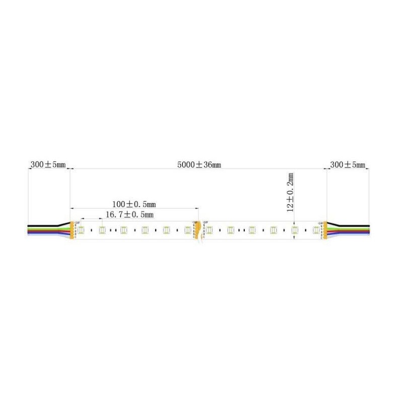 Integratech LED strip 60LED/m 5050 24V IP20 RGB+W+WW 5m