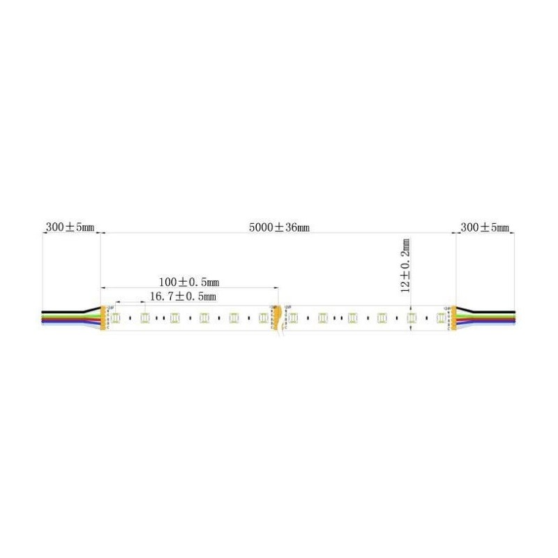 Integratech LED strip 60LED/m 5050 24V IP67 RGB+W+WW 5m