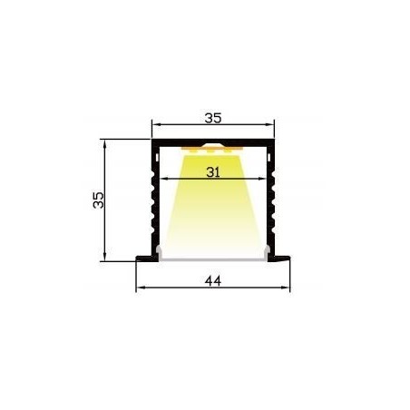 Integratech Profile RPL3535 2m milky incl. accessories