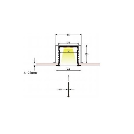 Integratech Recessed bracket profile RPL3535