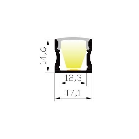 Integratech LED profile SL15 Complete kit