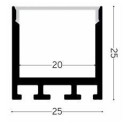 Integratech Profile SL Flat 25x25 3m milky cover incl. acc.