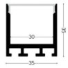 Integratech Profiel SL Flat 35x35 2m diff. opaal incl. acc.