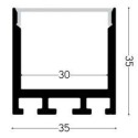Integratech Profile SL Flat 35x35 3m milky cover incl. acc.