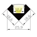 Integratech Profile 45 2m Transparant cover incl. accessories