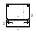 Integratech LED profile Baseline 19x19 h cable base