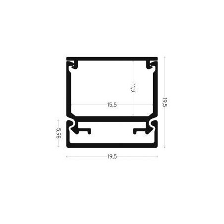 Integratech LED profile Baseline 19x19 h cable base
