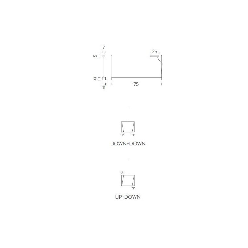 Nemo Tru horizontal down+up Hanglamp