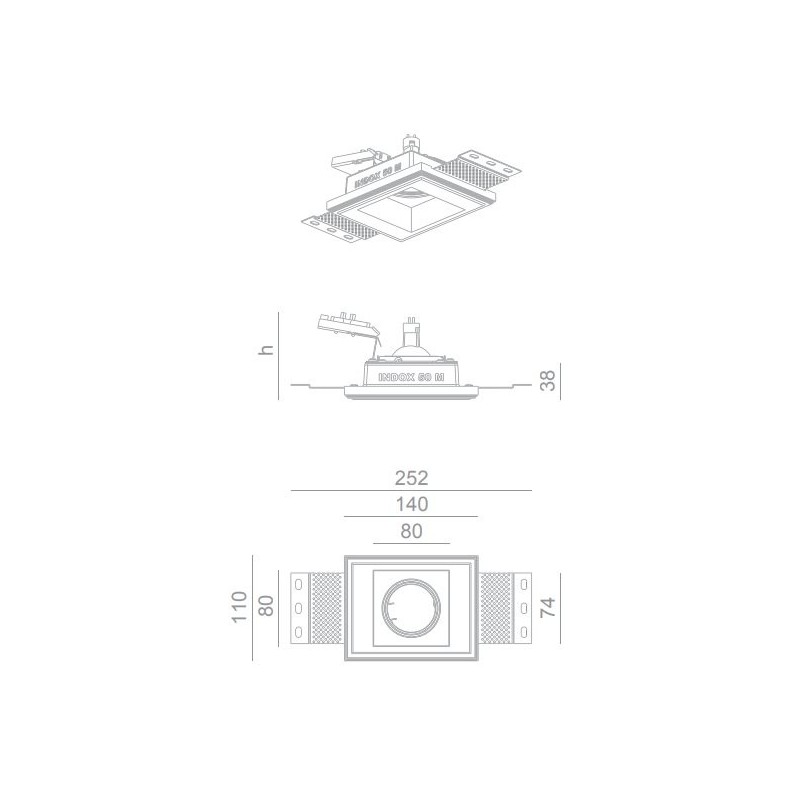BRICK IN THE WALL Indox 50 Mini IP20 LED WARMDIM