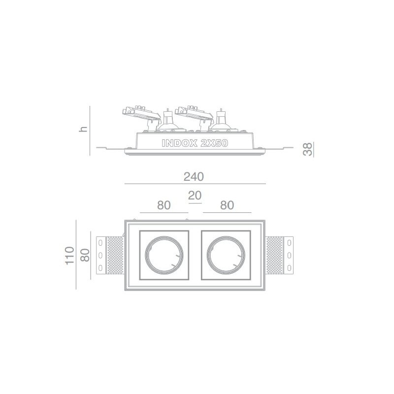 BRICK IN THE WALL Indox 2x50 Mini IP20 LED WARMDIM
