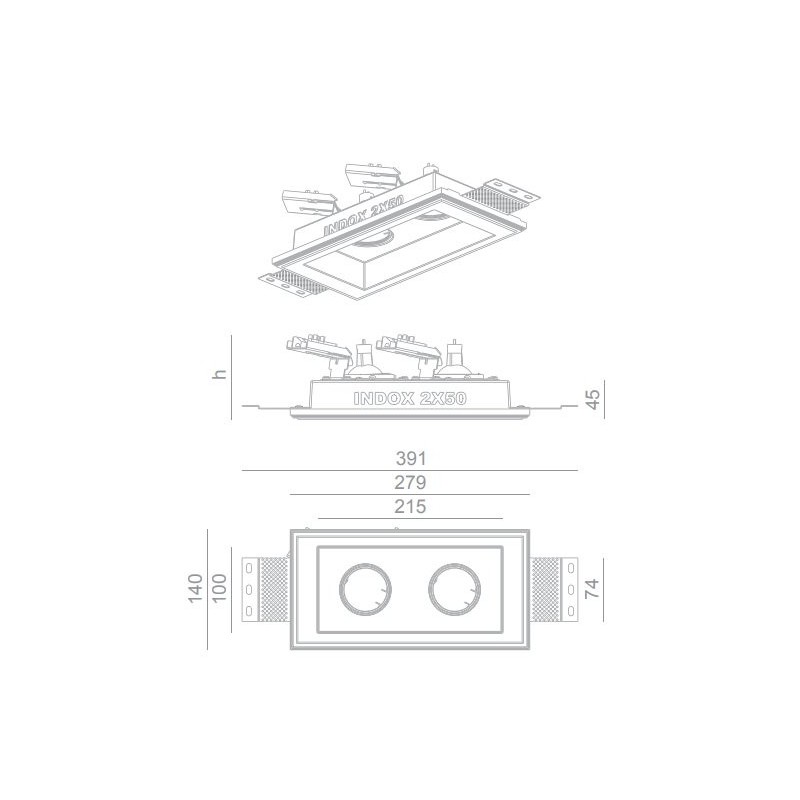 BRICK IN THE WALL Indox 2x50 IP54 Outdoor LED WARMDIM
