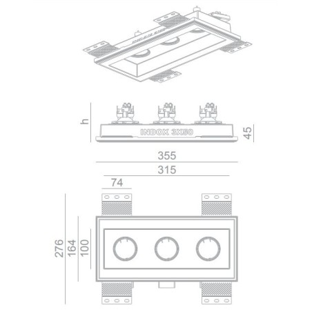 BRICK IN THE WALL Indox 3x50 Es IP54 Outdoor