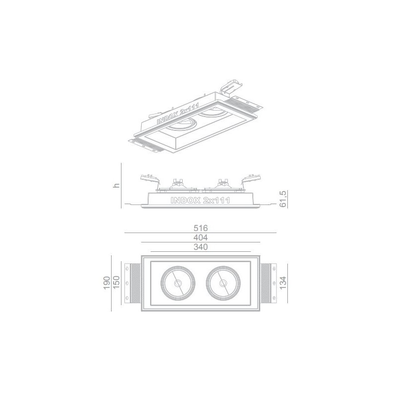 BRICK IN THE WALL Indox 2x111 IP20 LED 1300 lm CRI97