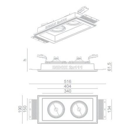BRICK IN THE WALL Indox 2x111 IP20 LED 1300 lm CRI97