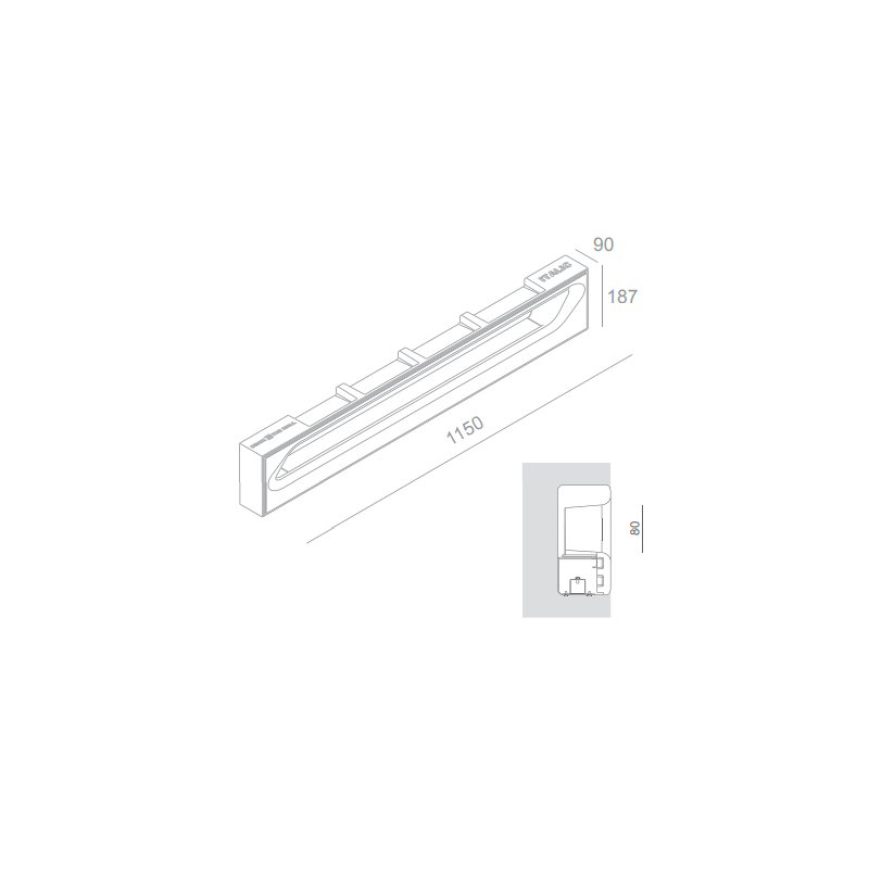 BRICK IN THE WALL Italic IP20 LED 3000LM 230VAC