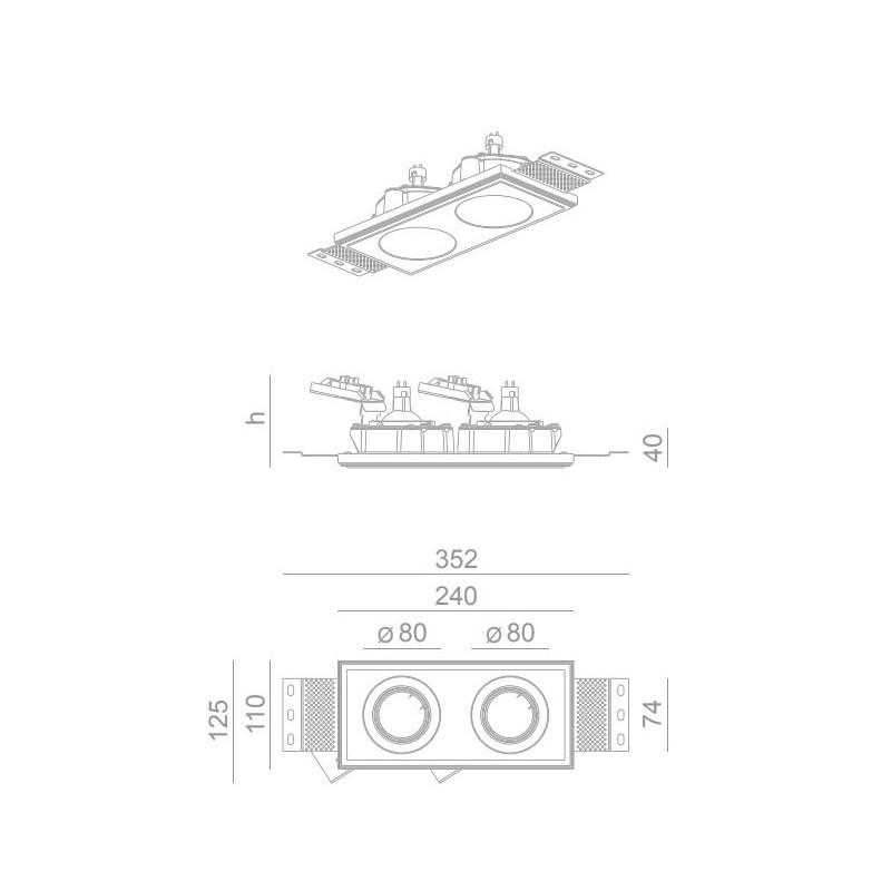 BRICK IN THE WALL Pixo 2x50 Es IP54 Outdoor