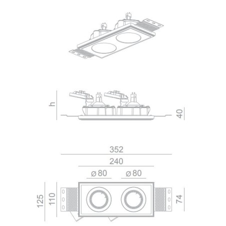 BRICK IN THE WALL Pixo 2x50 Es IP54 Bathroom