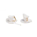 SELETTI MELTDOWN Coffee set 2 x coffee cup 2x saucer 2x spoon