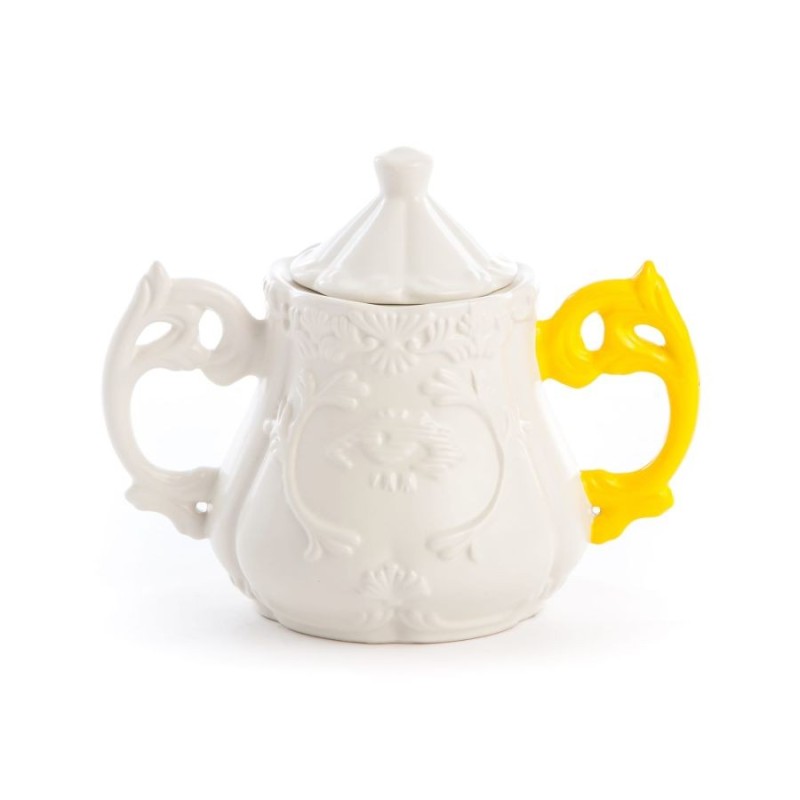SELETTI I-WARES Servierplatte ø 13 cm mit farbigem Henkel farbiger Henkel