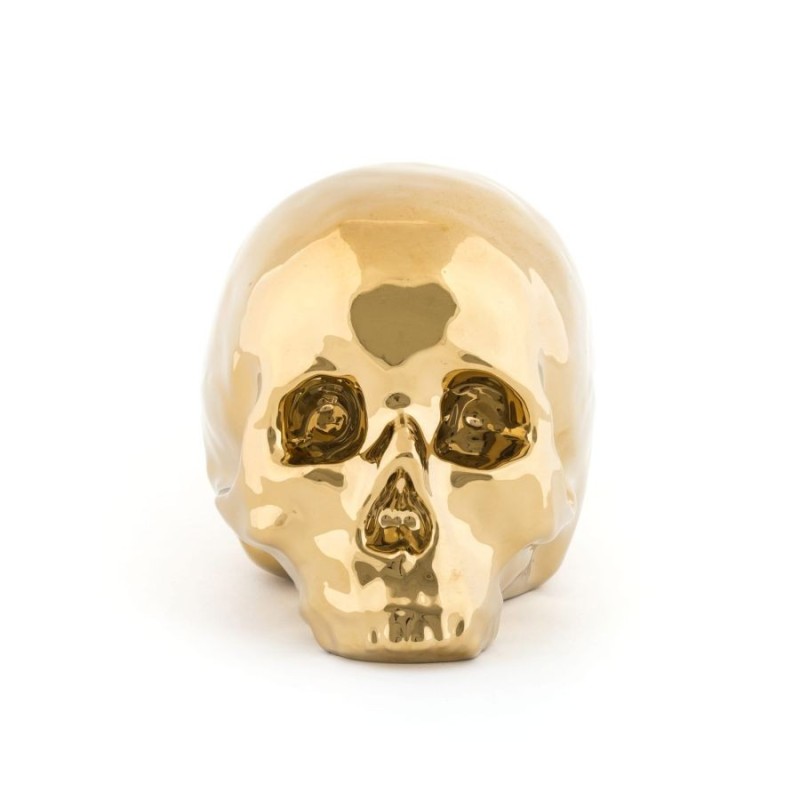 SELETTI MEMORABILIA WHITE AND GOLD Servierschüssel 25 x 14 cm - My skull