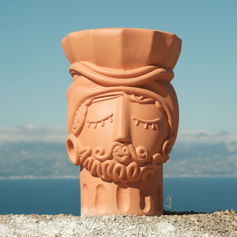 SELETTI MAGNA GRAECIA 2.0 Vase 33 x 32 cm Terracotta Dunkelbraun - Man
