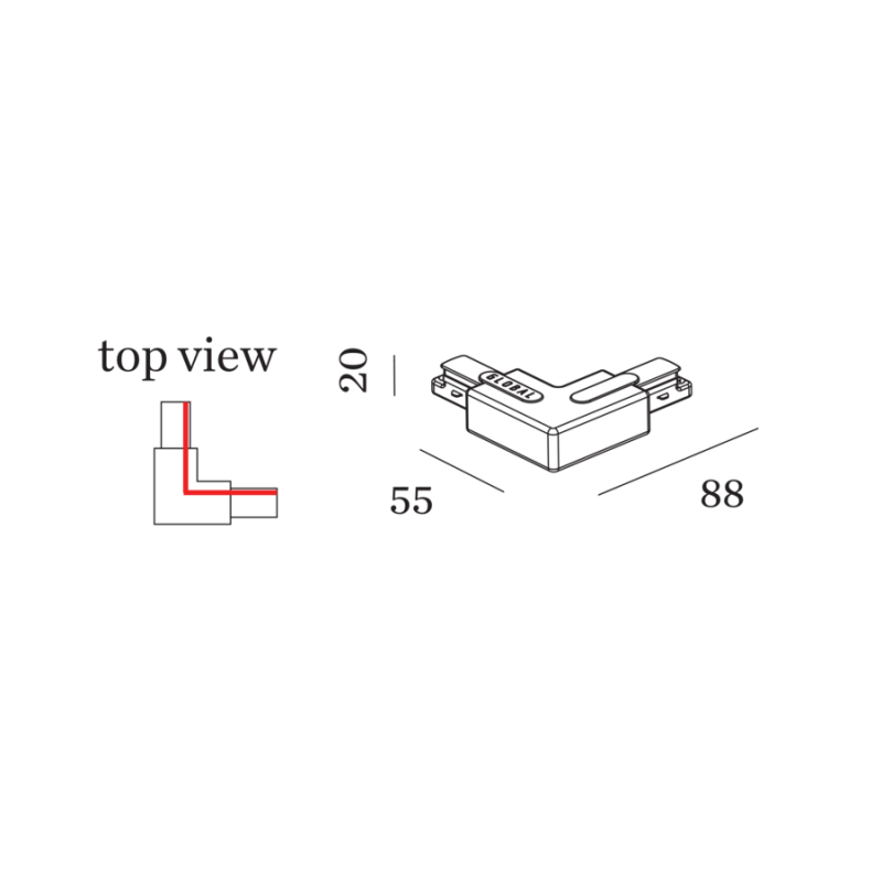 Wever & Ducré 1-phase track | left L-Connector