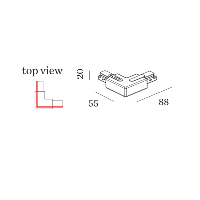 Wever & Ducré 1-phase track | right L-Connector