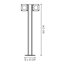 Royal Botania Q-Bic Bollard 60cm - 2 lamps