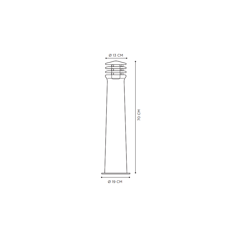 Royal Botania Rusty Bollard 70cm LED