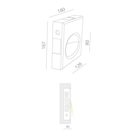 BRICK IN THE WALL Mouse + LED DIM 100LM IP54 Bathroom