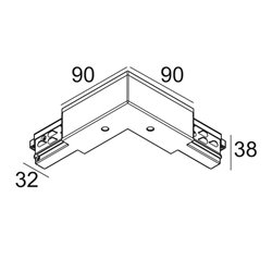 Delta Light TRACK 3F DIM CORNER 90° IN