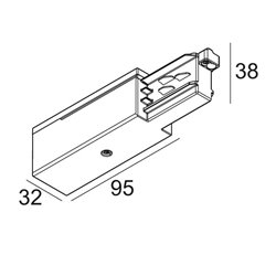 Delta Light TRACK 3F DIM END SUPPLY 12