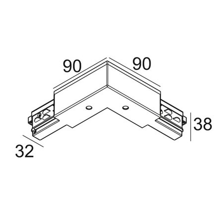 Delta Light TRACK 3F DIM H CORNER 90° OUT