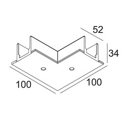 Delta Light TRACK 3F DIM IN RECESSED COVER CORNER 90°