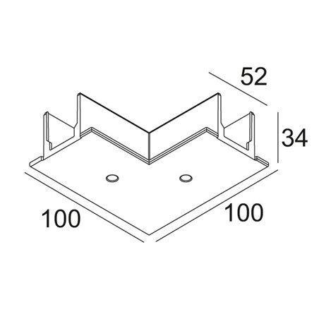 Delta Light TRACK 3F DIM IN RECESSED COVER CORNER 90°