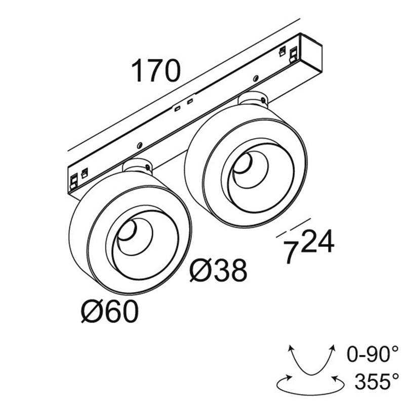 Delta Light M26L/M35R - ODRON 2/41 MDL Schienenleuchte