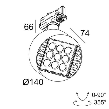 Delta Light FRAGMA 3x3 ADM DIM1P Track lighting