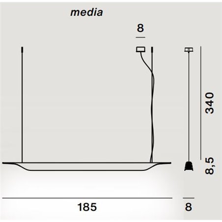 Foscarini Troag Media Led Susp. 10M Suspension Lamp