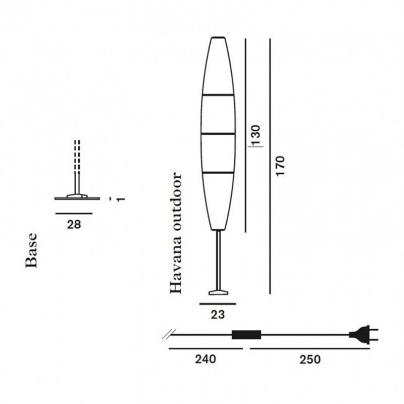 Foscarini Havana Outdoor With Base Gartenleuchte