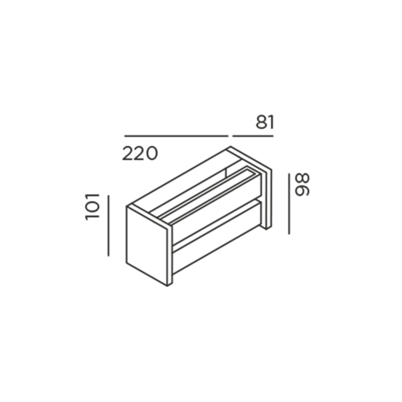 IP44 Slat Wandleuchte