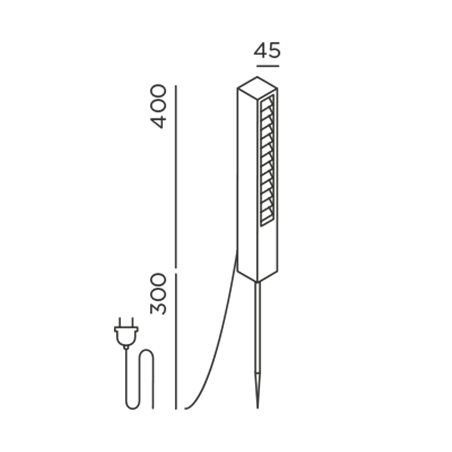 IP44 Lin 40 Spike Garden Light