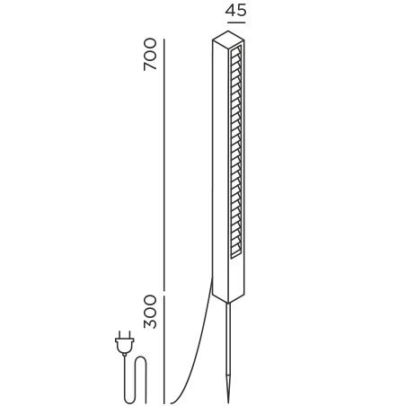 IP44 Lin 70 Spike Garden Light