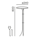 IP44 Pad Garden Bollard Light