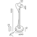 IP44 Piek Lettura Controller floor lamp